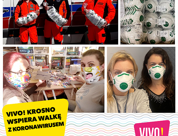Grafika - VIVO! Krosno aktywnie wspiera służby medyczne oraz wolontariuszy w walce z koronawirusem