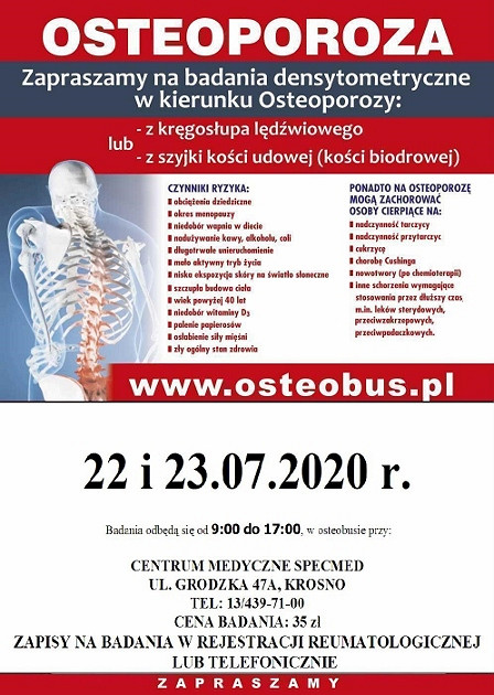 Zapraszamy na badania w kierunku osteoporozy - zdjęcie w treści 
