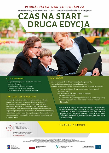 Rusza druga edycja projektu stażowego CZAS NA START realizowanego przez PIG - zdjęcie w treści