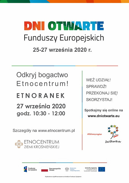 Dni Otwarte Funduszy Europejskich, czyli zapowiada się ciekawy wrzesień w Etnocentrum Ziemi Krośnieńskiej - zdjęcie w treści nr 1