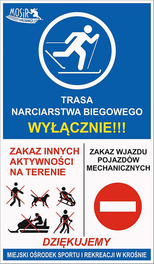 Zapraszamy na trasy biegowe w Krośnie w sąsiedztwie lodowiska - zdjęcie w treści