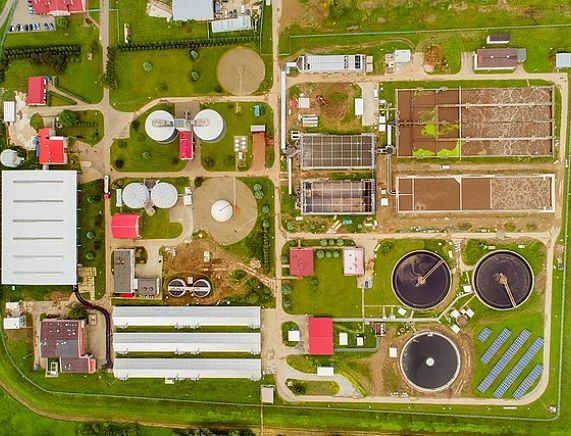 Krośnieńska oczyszczalnia z lotu ptaka