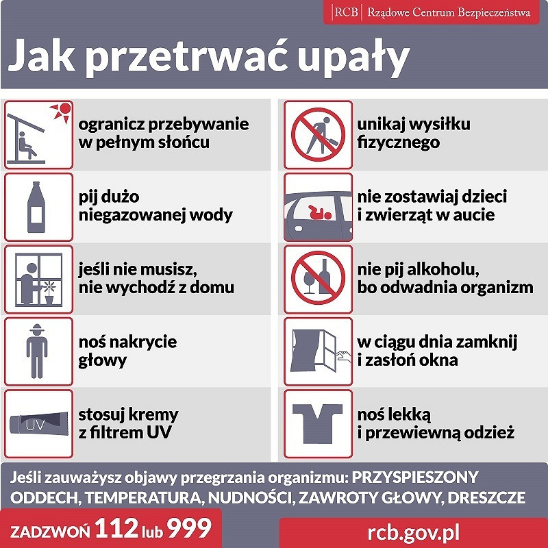 Czy wiesz jak być bezpiecznym podczas upałów i burzy? Rządowe Centrum Bezpieczeństwa radzi - zdjęcie w treści