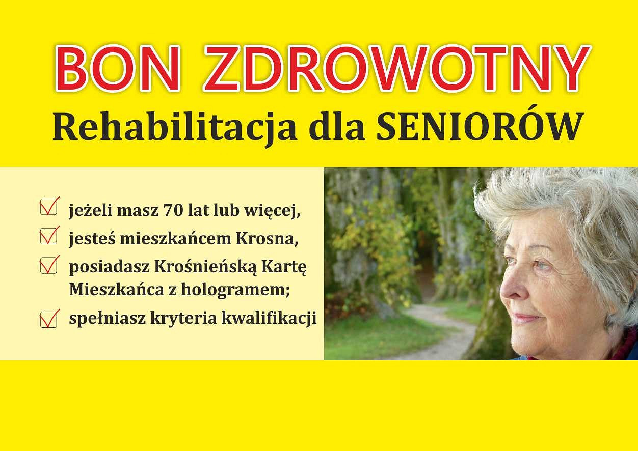Plakat BON ZDROWOTNY DLA SENIORA NA 2021 r.