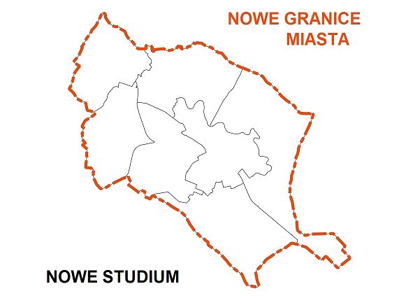 mapa z granicą administracyjną miasta Krosna