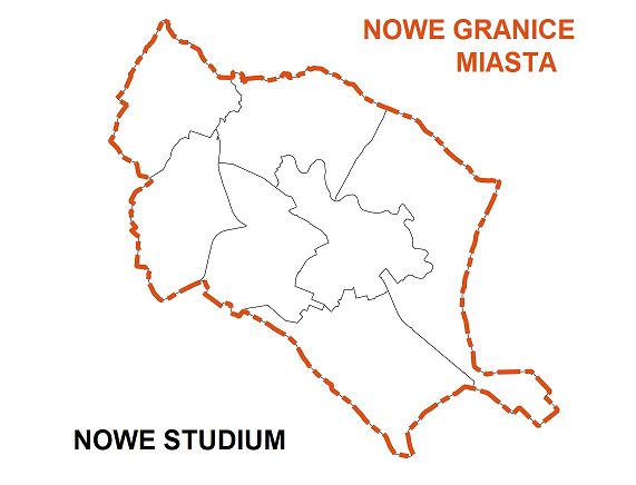 mapa z granicą administracyjną miasta Krosna