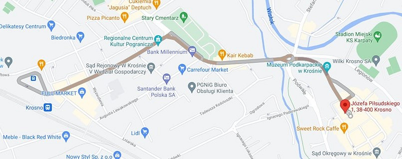 Trasa elektrycznego autobusu