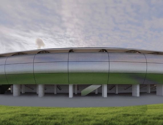 Trybuna I łuk- wizualizacja z poziomu gruntu