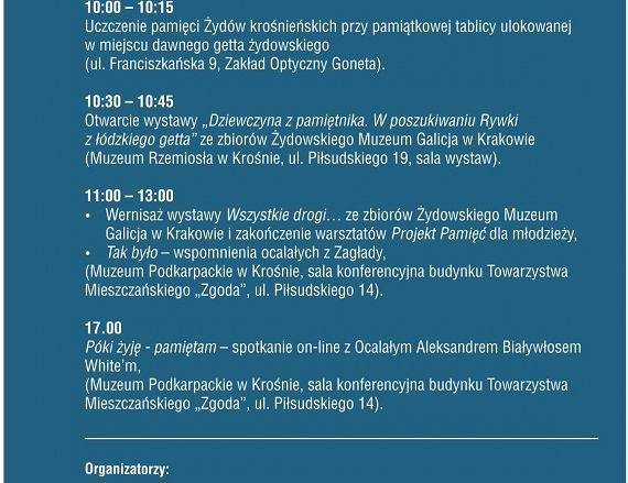 Program XIV Obchody Międzynarodowego Dnia Pamięci o Ofiarach Holokaustu na Podkarpaciu