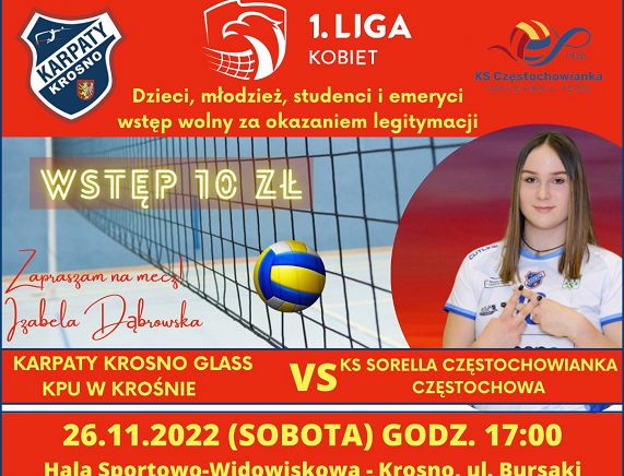 Plakat meczu siatkarskiego 26.11