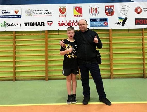 Szymon Rymar z tatą Radosławem