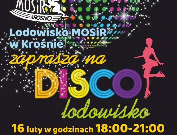 Plakat disco na lodowisku