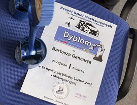 IX Konkurs Wiedzy Technicznej i Motoryzacyjnej - dyplom