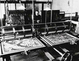 3. Tkanie gobelinów metodą Szczepanika. Fot. Penrose’s Poctorial Annulal, Londyn, 1903-1904