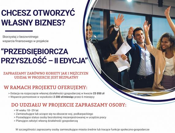 Plakat projektu - Przedsiębiorcza Przyszłość - II edycja