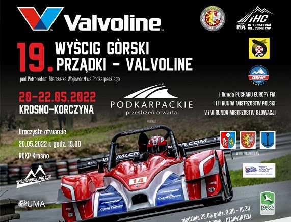 Plakat 19. Wyścigu Górskiego Prządki Valvoline