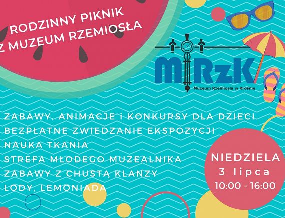 Grafika plakatu Rodzinny Piknik z Muzeum Rzemiosła