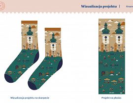 Skarpetyz motywem krośnieńskim - wieza projekt