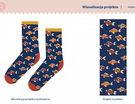 Skarpetyz motywem krośnieńskim - ryba projekt