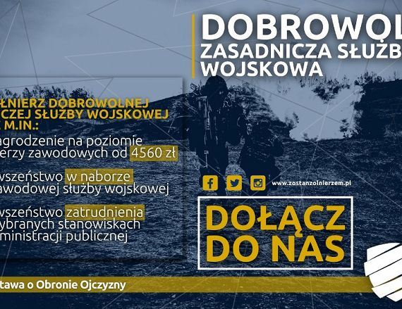 Dobrowolna zasadnicza służba wojskowa - plakat nabór dodatkowy