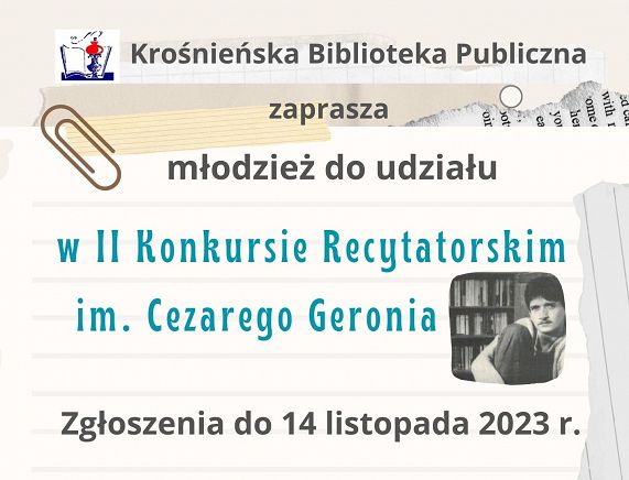 Plakat Konkursu Recytatorskiego