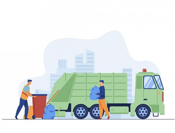 Freepick odbiór odpadów śmieciarka