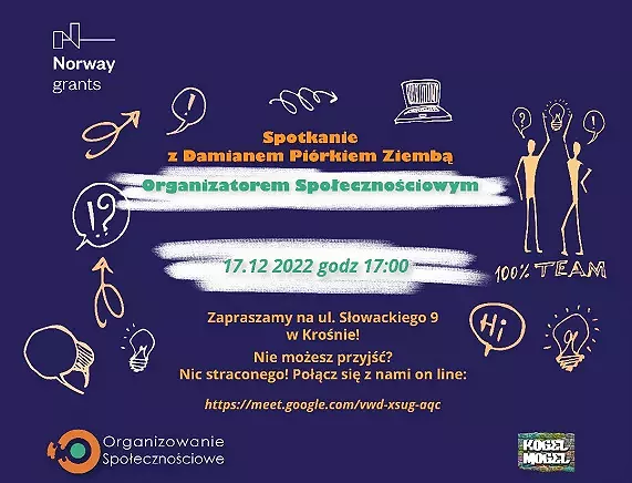 Grafika - zaproszenie na spotkanie z Damianem Piórko-Ziębą.webp