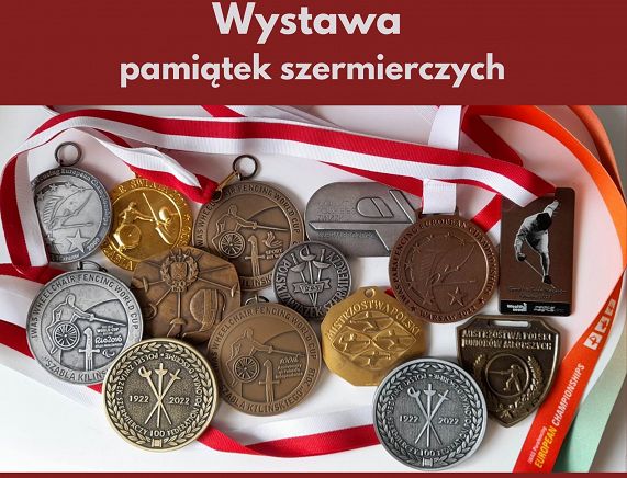 Plakat wystawy pamiątek szermierczych ze zbiorów Wiktora Trybusa