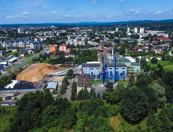Elektrociepłownia Krosno widok z drona