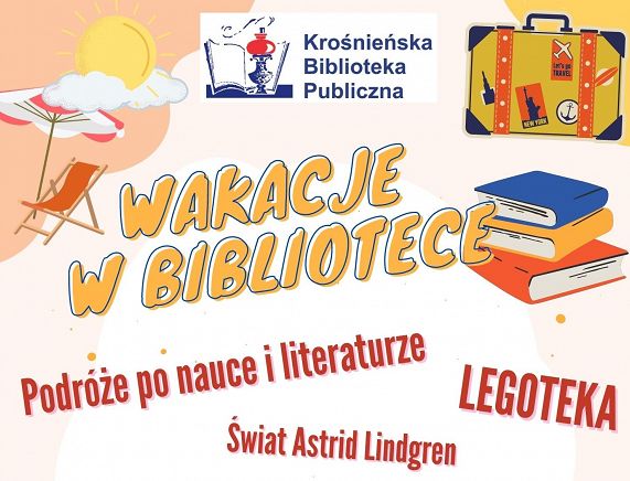 WAKACJE w BIBLIOTECE afisz