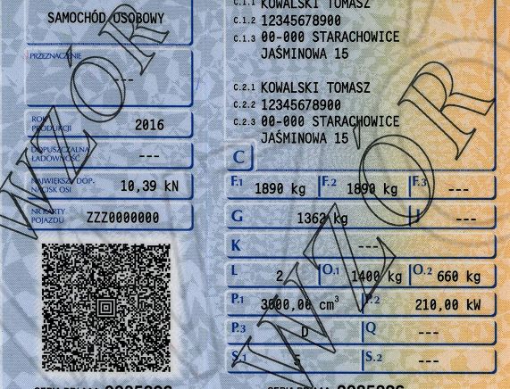 Dowód rejestracyjny - źródło grafiki portal gov.pl