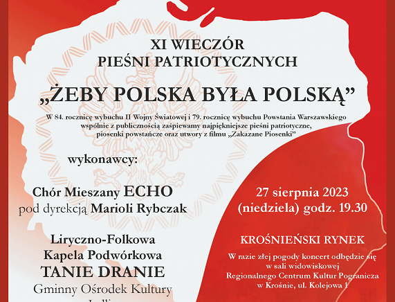 RCKP Wieczór pieśni patriotycznych 2023 plakat