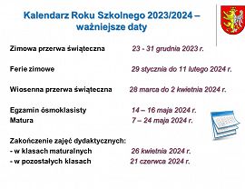 Krośnieńska oświata w roku szkolnym 2023/2024 - slajd