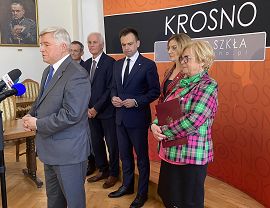 Konferencja prasowa Ministra Finansów i Prezydenta Miasta Krosna