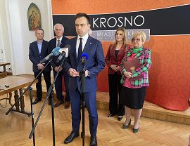 Konferencja prasowa Ministra Finansów i Prezydenta Miasta Krosna