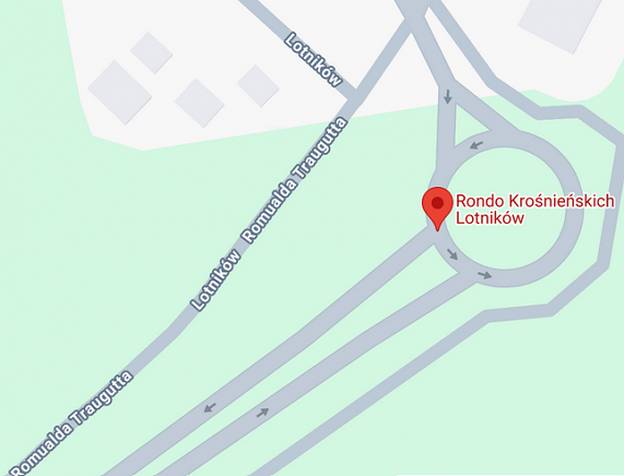 mapa rondo Krośnieńskich Lotników