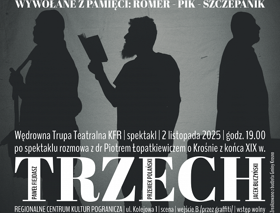 Plakat spektakl Trzech