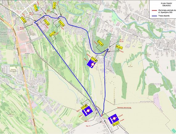 Plan trasy objazdu