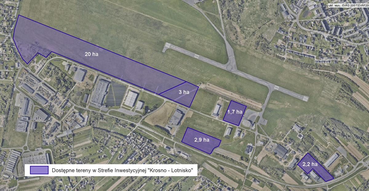 dostepne tereny Mapa przedstawiająca dostępne tereny w Strefie Inwestycyjnej