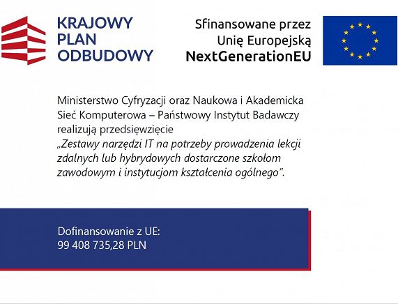 plakat dofinnsowanie sprzętu do szkół
